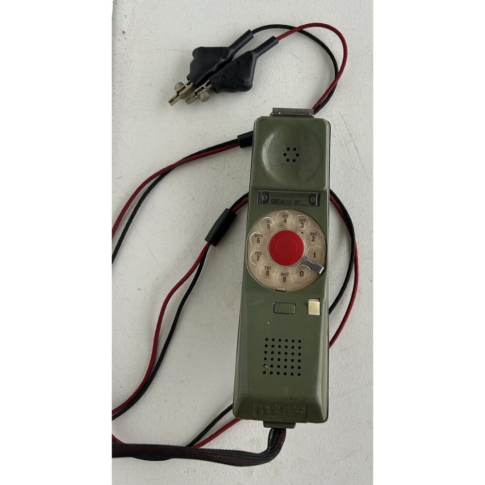 Vintage 1967 Northern Telecom Rotary Dial Lineman Test Phone Butt Set Olive